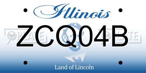 ZCQ04B Illinois License Plate