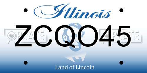ZCQO45 Illinois License Plate