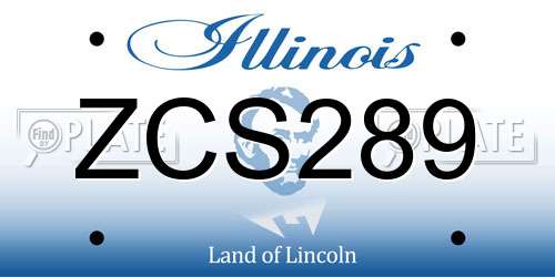 ZCS289 Illinois License Plate