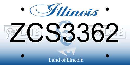 ZCS3362 Illinois License Plate