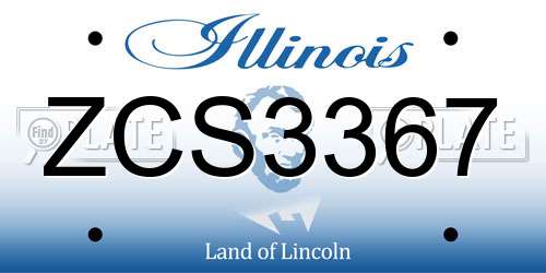 ZCS3367 Illinois License Plate