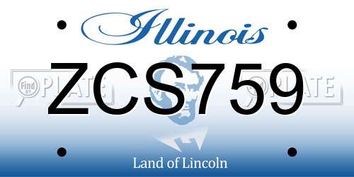 ZCS759 Illinois License Plate