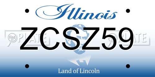 ZCSZ59 Illinois License Plate
