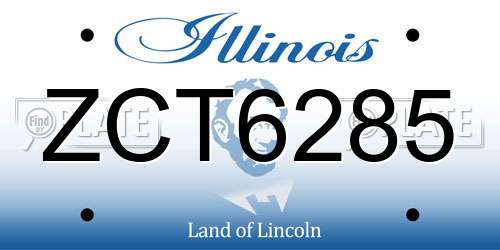 ZCT6285 Illinois License Plate