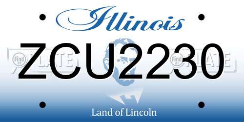 ZCU2230 Illinois License Plate
