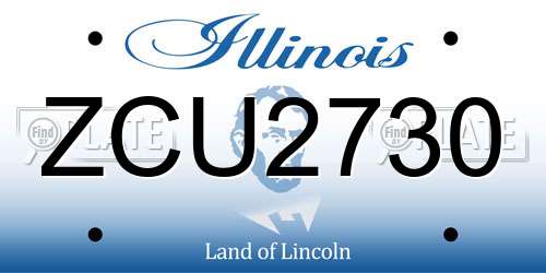 ZCU2730 Illinois License Plate