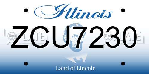 ZCU7230 Illinois License Plate