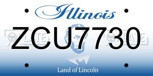 ZCU7730 Illinois License Plate