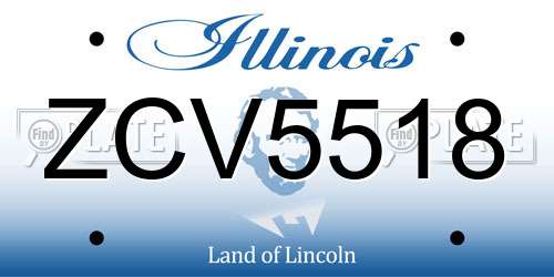 ZCV5518 Illinois License Plate
