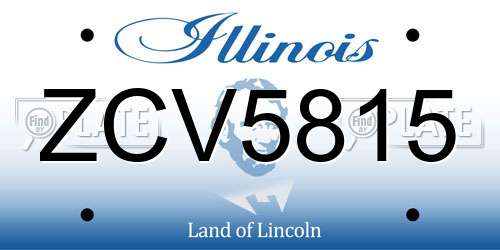 ZCV5815 Illinois License Plate