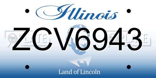 ZCV6943 Illinois License Plate