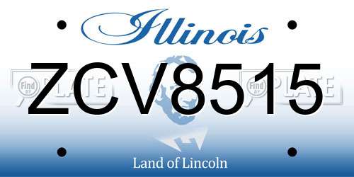 ZCV8515 Illinois License Plate