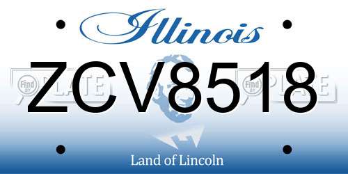 ZCV8518 Illinois License Plate