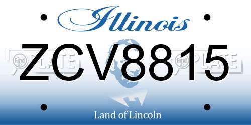ZCV8815 Illinois License Plate