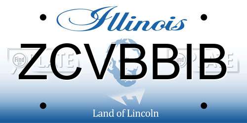 ZCVBBIB Illinois License Plate