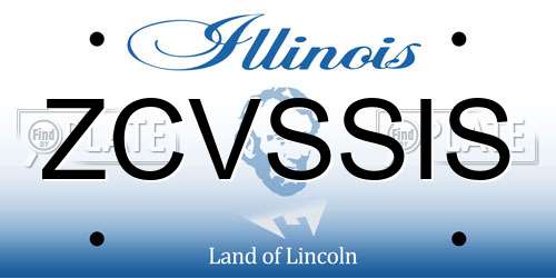 ZCVSSIS Illinois License Plate