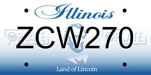 ZCW270 Illinois License Plate
