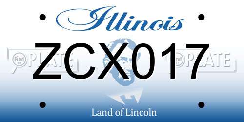 ZCX017 Illinois License Plate