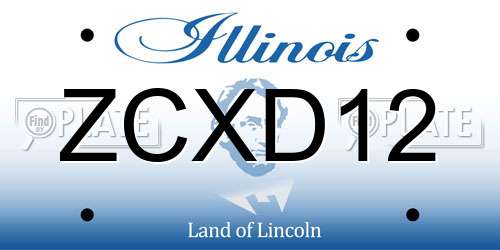 ZCXD12 Illinois License Plate