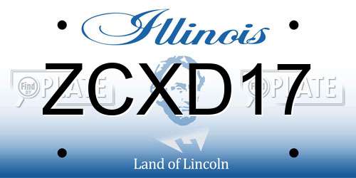 ZCXD17 Illinois License Plate