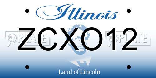 ZCXO12 Illinois License Plate