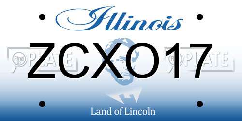 ZCXO17 Illinois License Plate