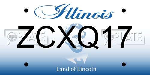 ZCXQ17 Illinois License Plate