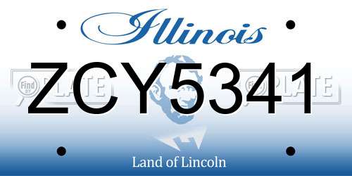 ZCY5341 Illinois License Plate
