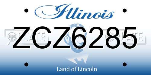 ZCZ6285 Illinois License Plate