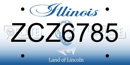 ZCZ6785 Illinois License Plate