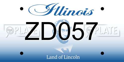 ZD057 Illinois License Plate