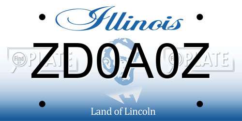 ZD0A0Z Illinois License Plate