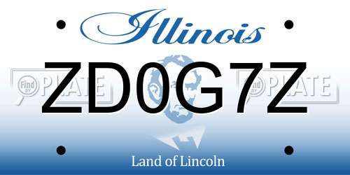 ZD0G7Z Illinois License Plate