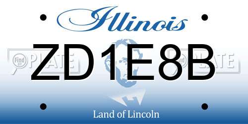 ZD1E8B Illinois License Plate