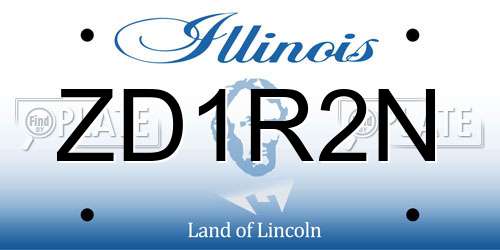 ZD1R2N Illinois License Plate
