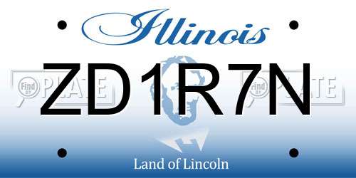 ZD1R7N Illinois License Plate