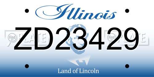 ZD23429 Illinois License Plate
