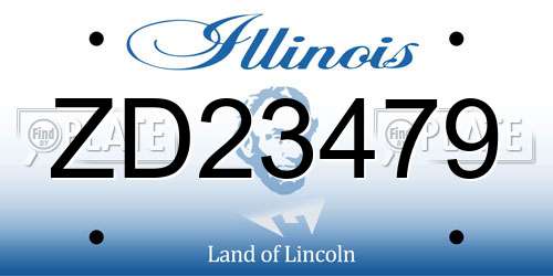 ZD23479 Illinois License Plate