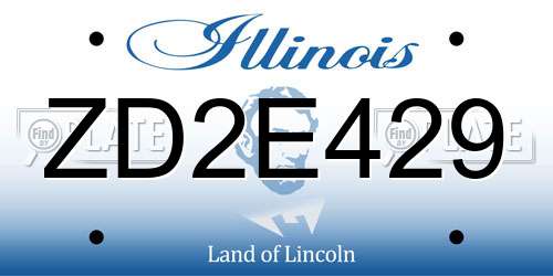ZD2E429 Illinois License Plate