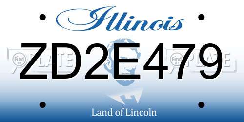 ZD2E479 Illinois License Plate