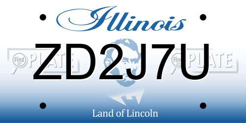 ZD2J7U Illinois License Plate