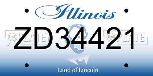 ZD34421 Illinois License Plate