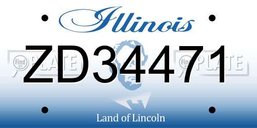 ZD34471 Illinois License Plate