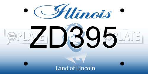 ZD395 Illinois License Plate