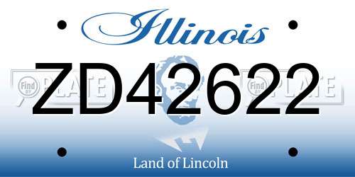 ZD42622 Illinois License Plate