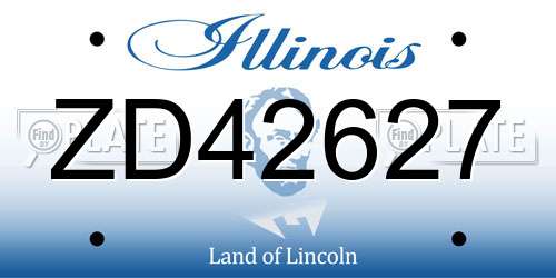 ZD42627 Illinois License Plate