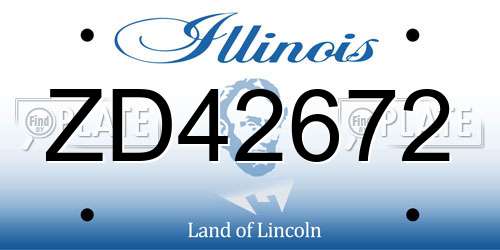 ZD42672 Illinois License Plate