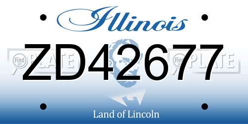 ZD42677 Illinois License Plate