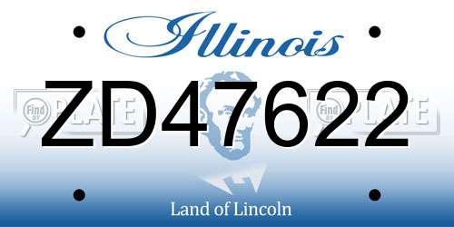 ZD47622 Illinois License Plate