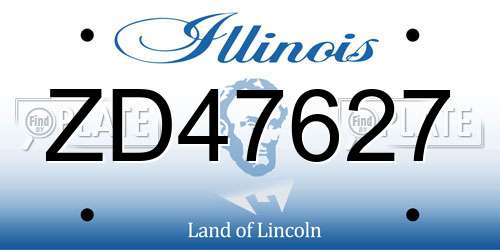 ZD47627 Illinois License Plate